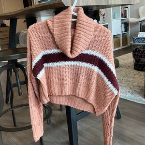 Crop Pink Turtle Neck